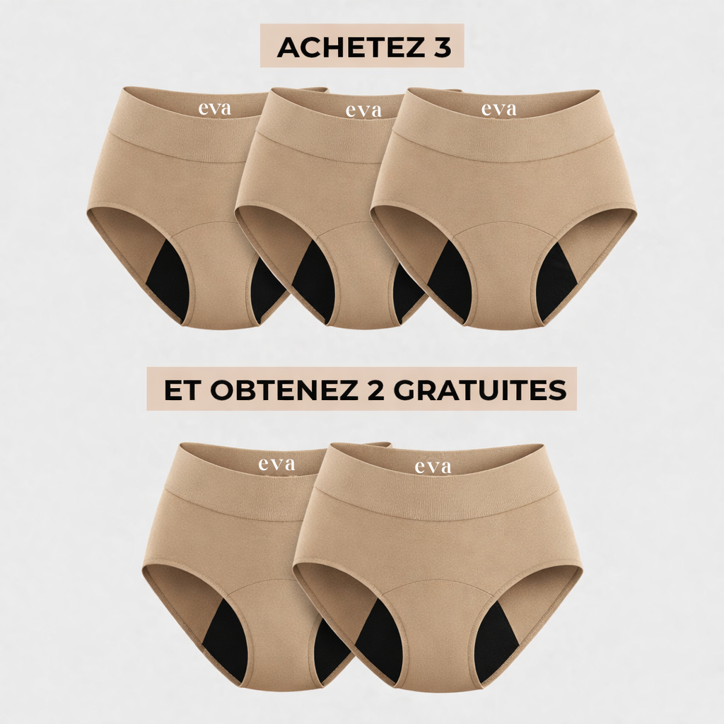 Culottes anti-fuites emblématiques de Éva (3+2 GRATUIT)